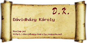 Dávidházy Károly névjegykártya