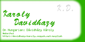 karoly davidhazy business card
